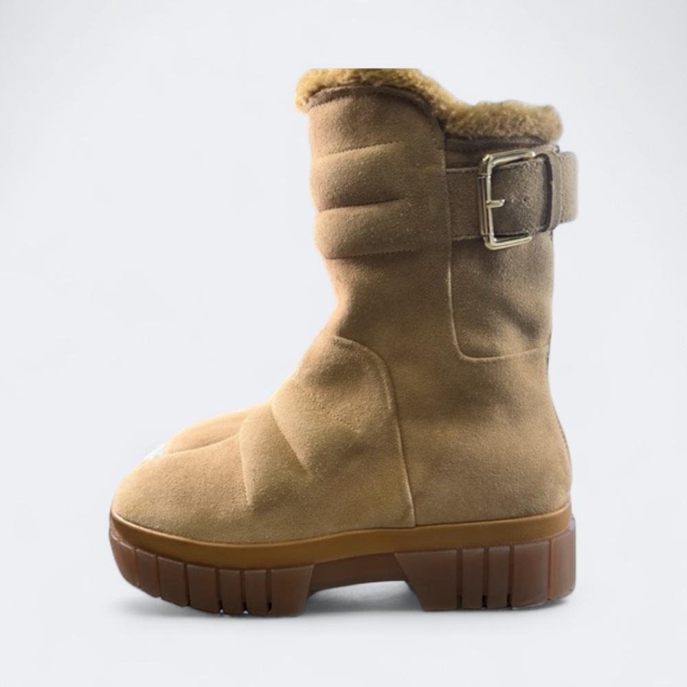 Free People Fable Faux Fur Platform Winter Boots Sand Color Womens EU 39/US 8.5